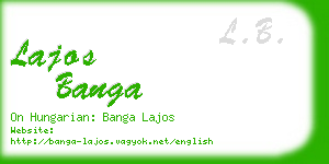 lajos banga business card